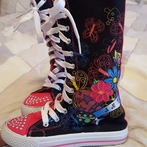 Amy - Mid Calf High Top Canvas Boots Tennis Shoes 